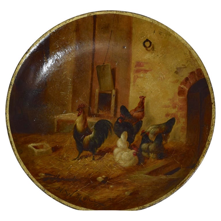 Rustic Oil Painted Wooden Plate