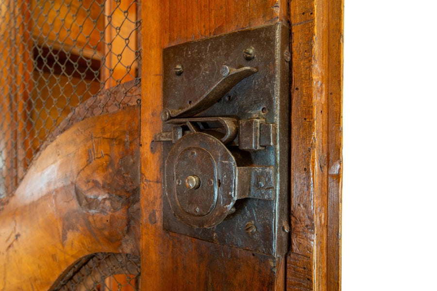 Walnut, Poplar, and Fir Wood 4-Door Libreria