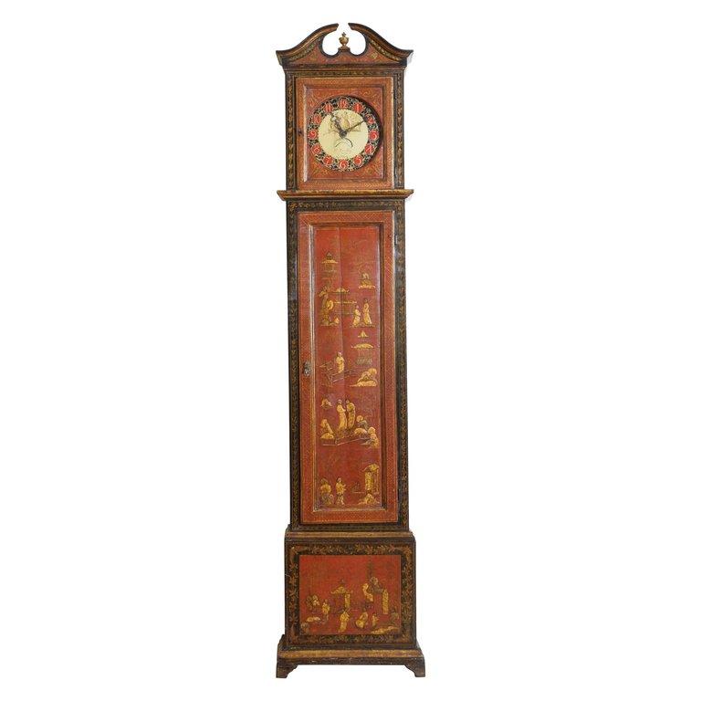 Chinoiserie Paint Decorated Case Clock