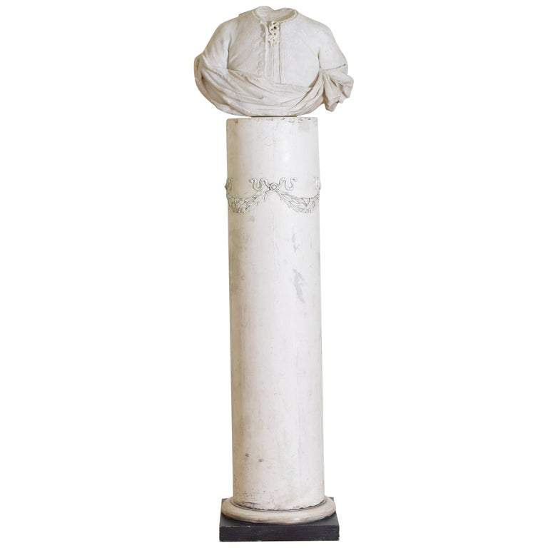 Bust in Statuary Marble on Later Plaster Pedestal
