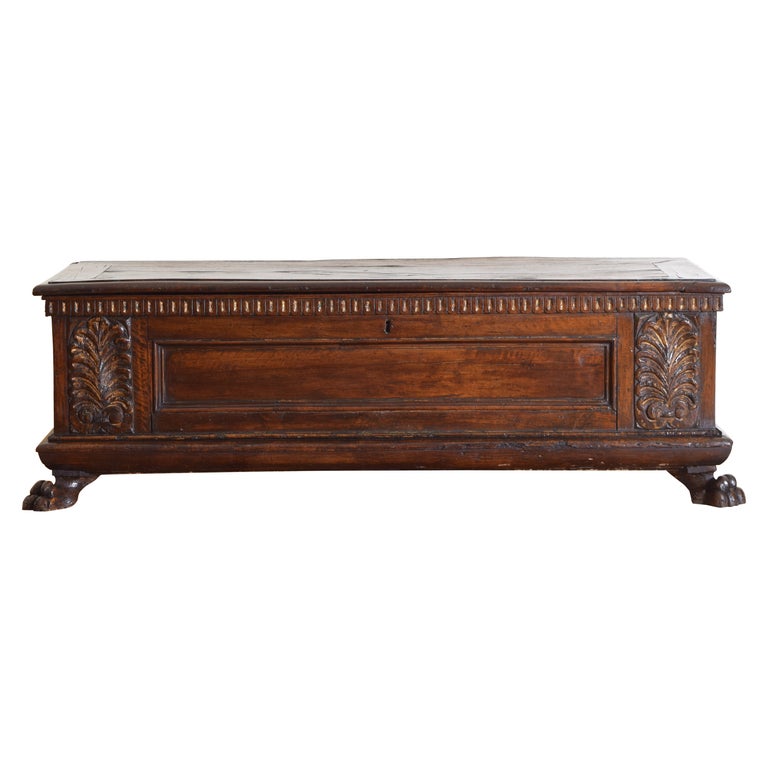Carved Walnut and Giltwood Cassone