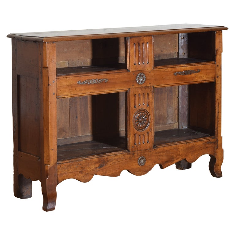 Carved Walnut Open Bookcase