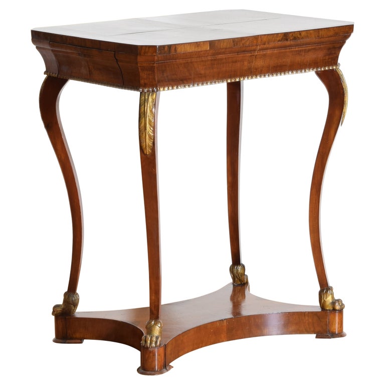 Walnut and Giltwood 1-Drawer Table