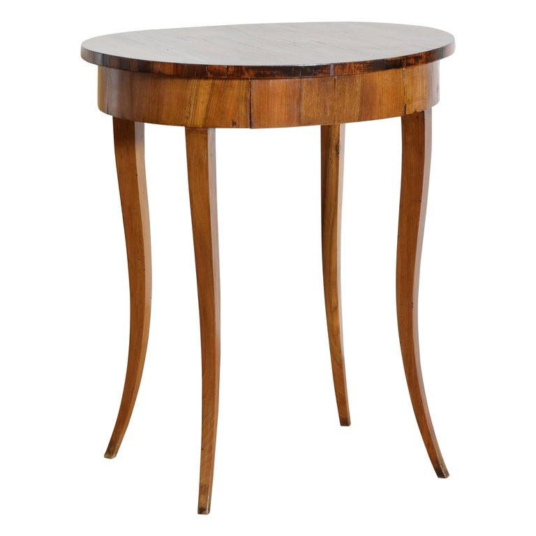 Veneered Oval 1-Drawer Table