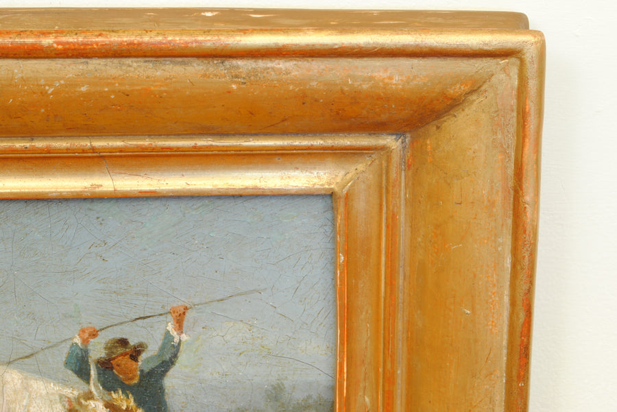 Oil on Artist Board Painting in Period Giltwood Frame