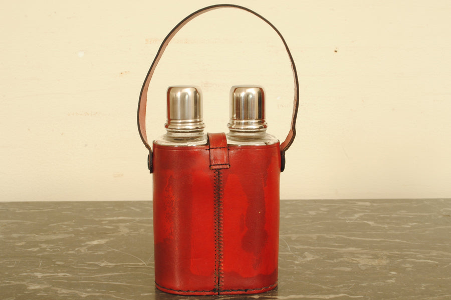 Double Flask in Leather Case