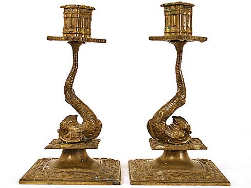 Pair of Bronze Candlesticks