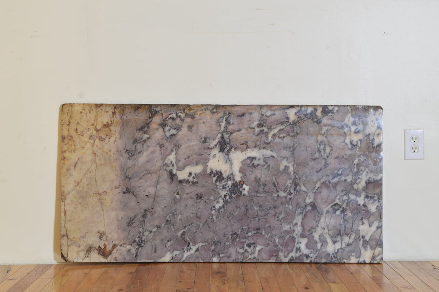 Pair of Silver Gilt and Mecca Marble-Top Consoles