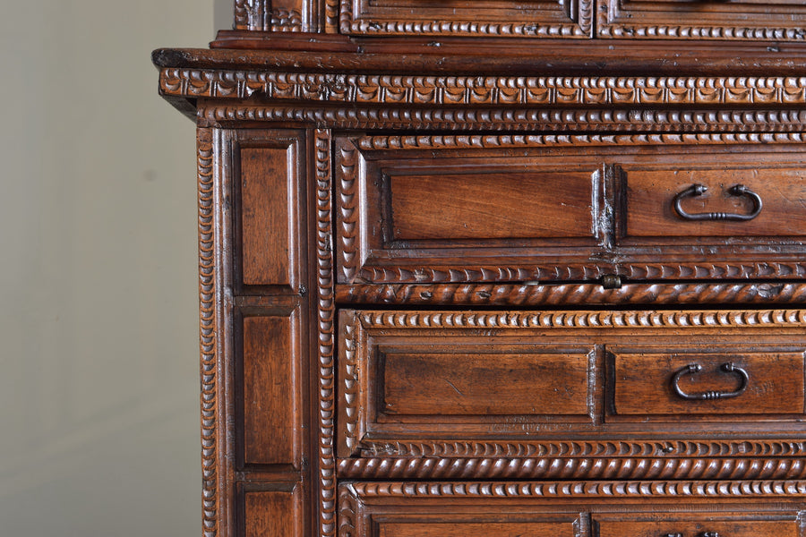 Carved Walnut Sacristy Cabinet