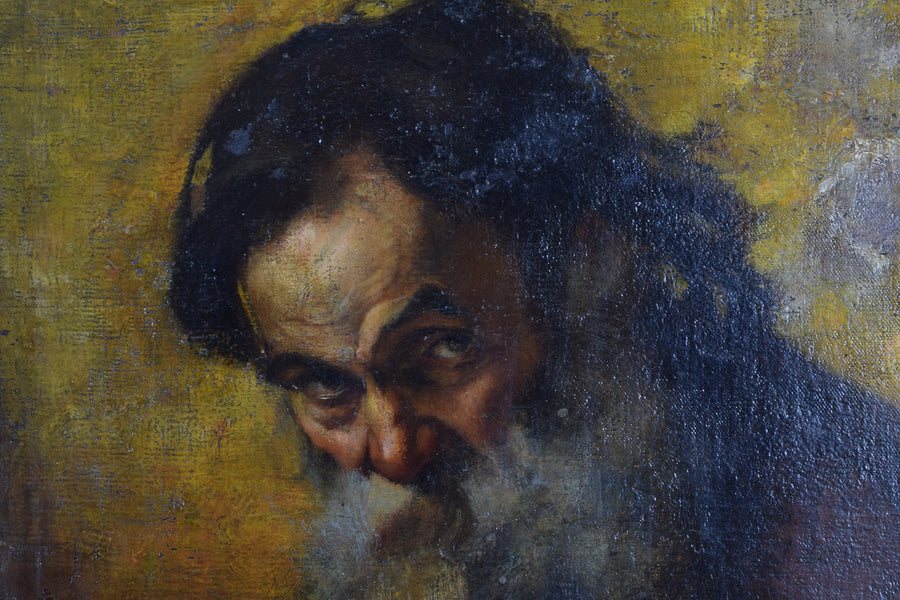 Oil on Canvas, Neapolitan School, Portrait of Man with Beard