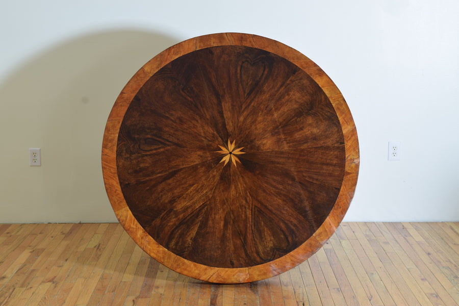 Shaped Walnut and Inlaid Center Table