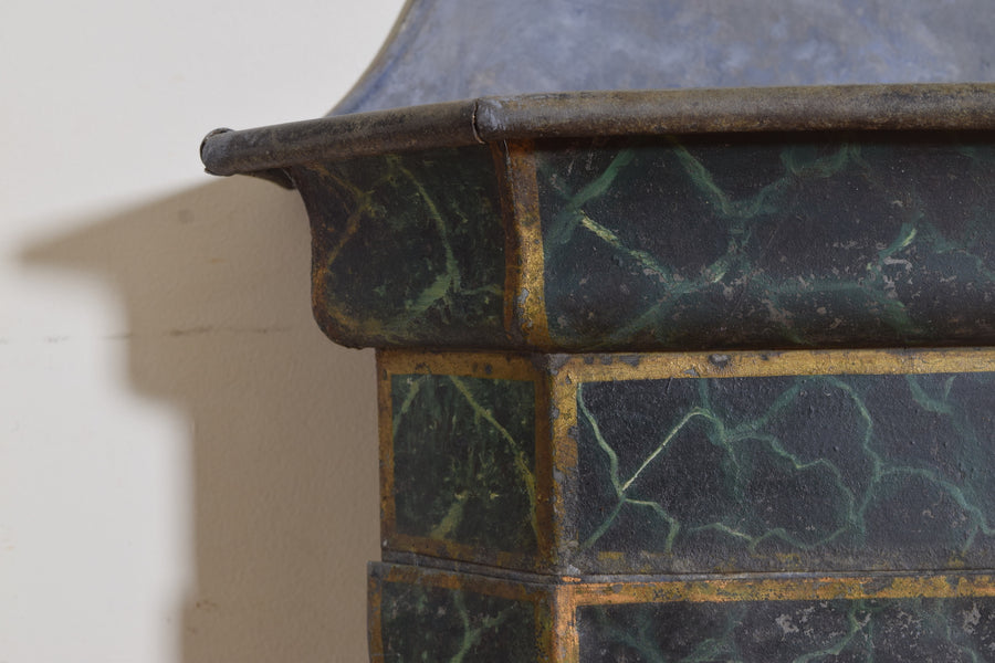 Zinc Faux Marble Painted Lavabo and Basin