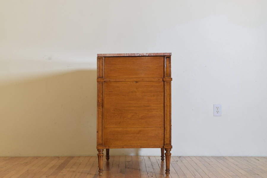 Light Walnut and Marble-Top Commode