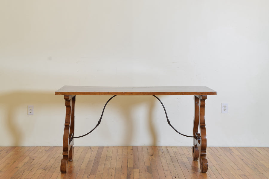 Pearwood and Iron Center or Dining Table