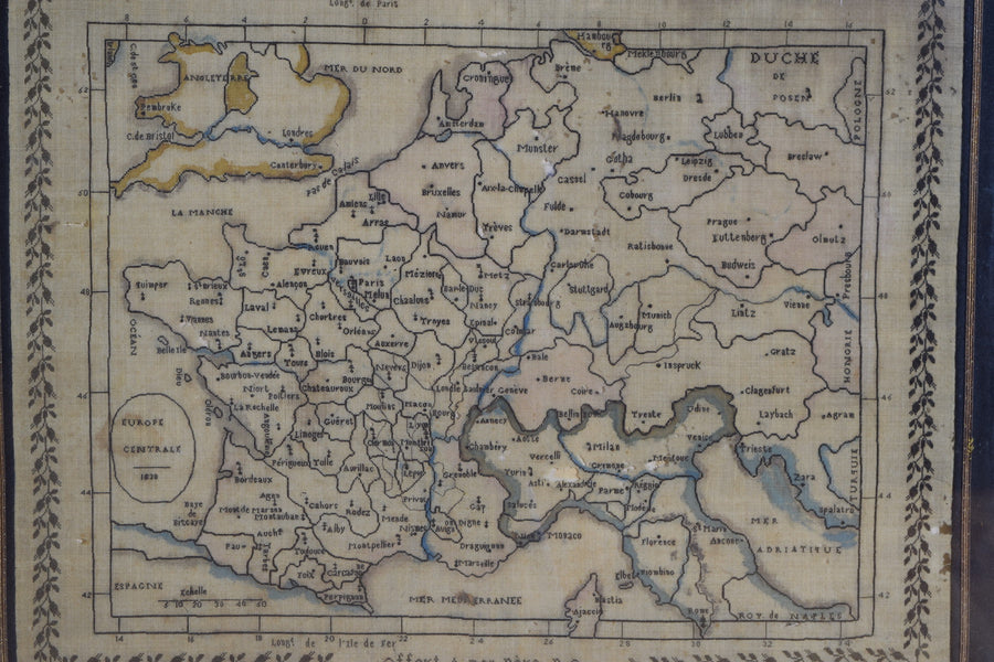 Needlepoint Map, Europe Centrale 1838