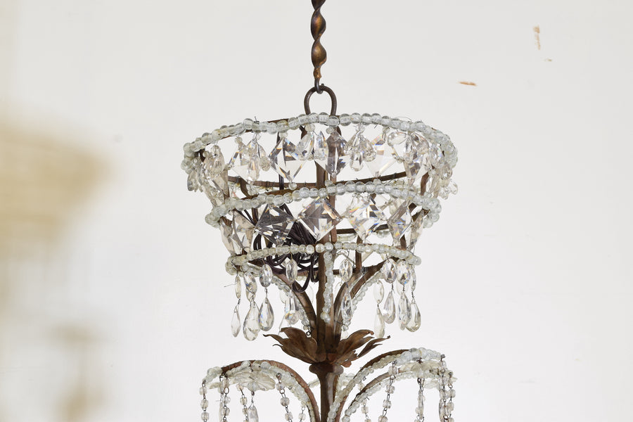 Iron and Glass 10-Light Chandelier