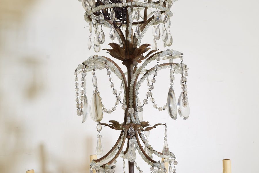 Iron and Glass 10-Light Chandelier