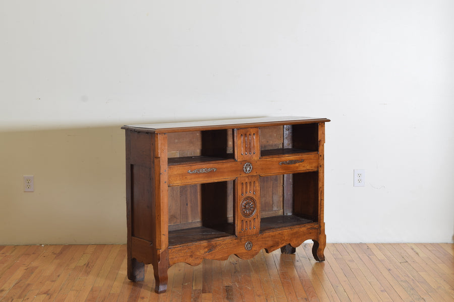 Carved Walnut Open Bookcase