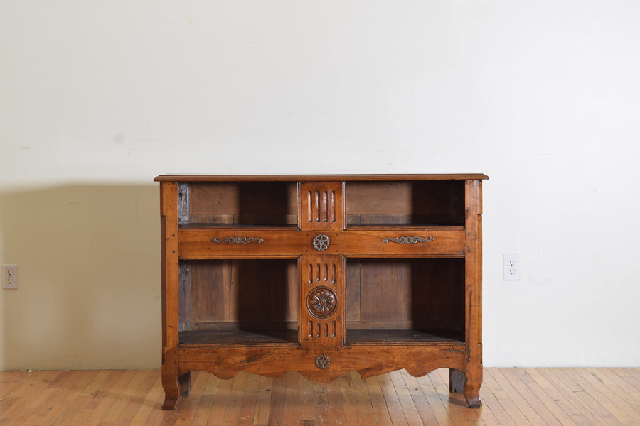 Carved Walnut Open Bookcase