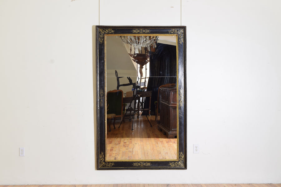 Ebonized and Gilt Painted Mirror