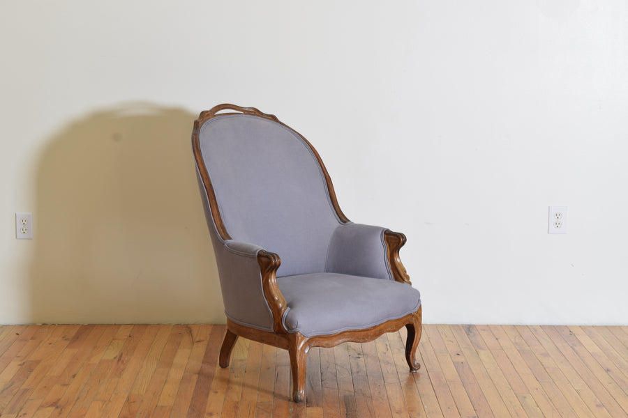 Light Walnut Slipper Chair