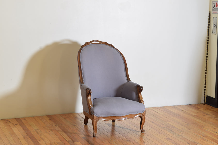 Light Walnut Slipper Chair