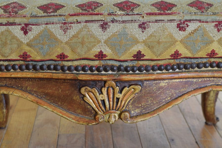 Lacquered and Gilded Footstool