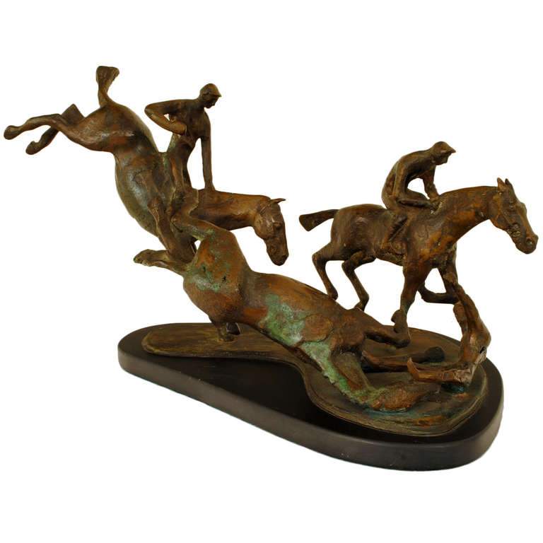 Figural Bronze Group on Marble Base, 