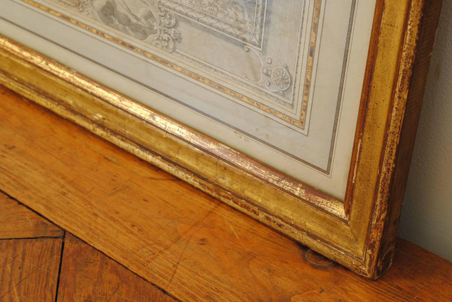 Engraving in a Giltwood Frame