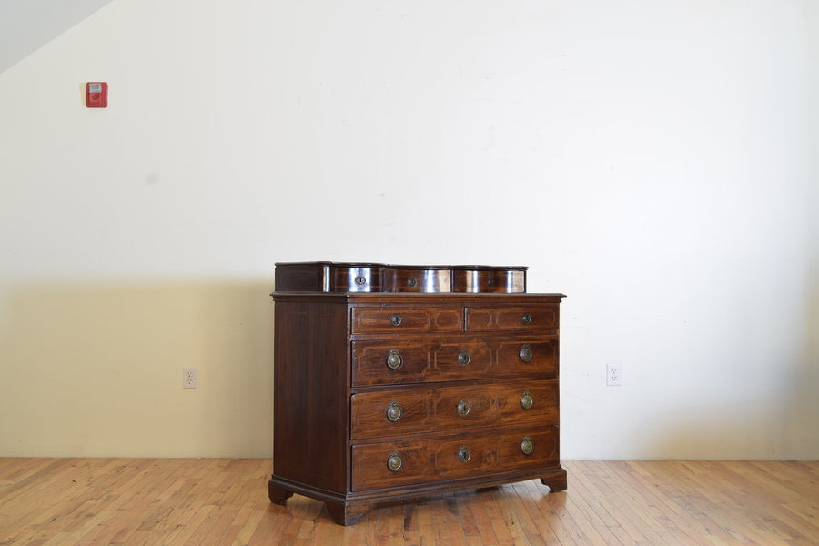 Walnut and Inlaid 8-Drawer Gentleman's Dressing Commode