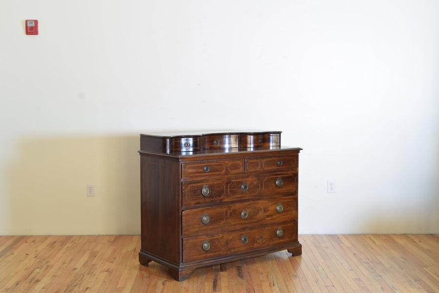 Walnut and Inlaid 8-Drawer Gentleman's Dressing Commode