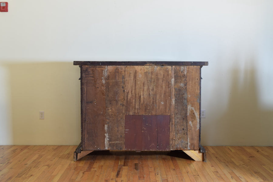 Walnut and Brass Decorated Credenza