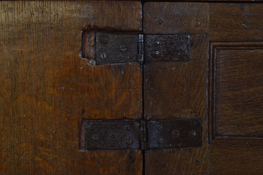 Unusual Oak Rustic Table with Hinged Doors