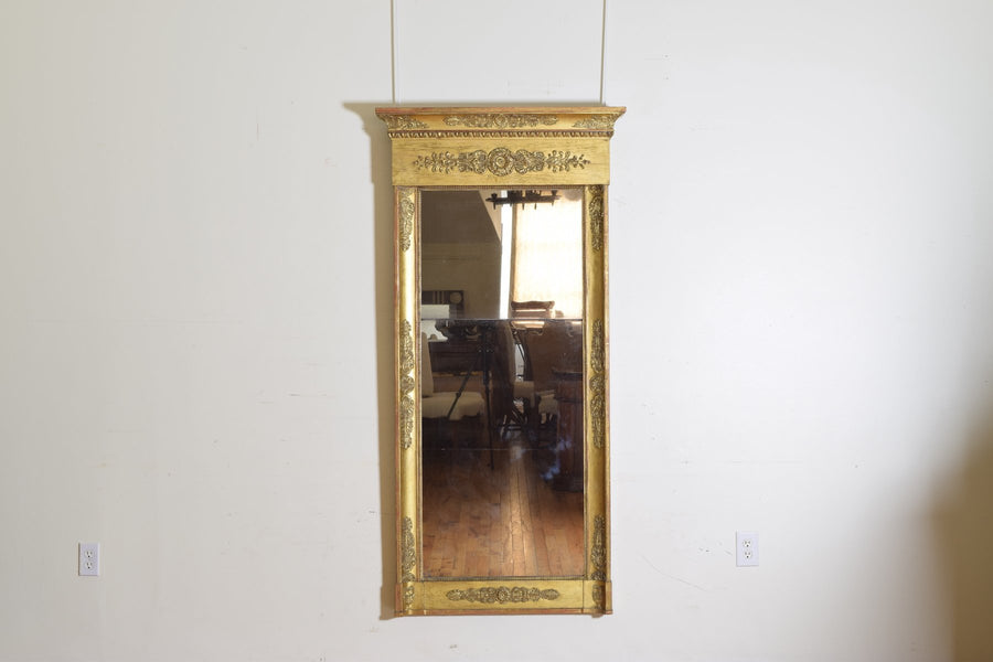 Tall Carved Gitwood and Gilt-Gesso Mirror